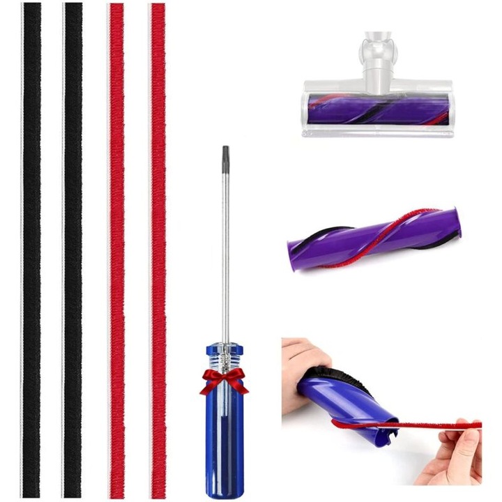 Set de 4 benzi de inlocuire din plus pentru aspiratoare Dyson V7 V8 V10 V11 cu surubelnita
