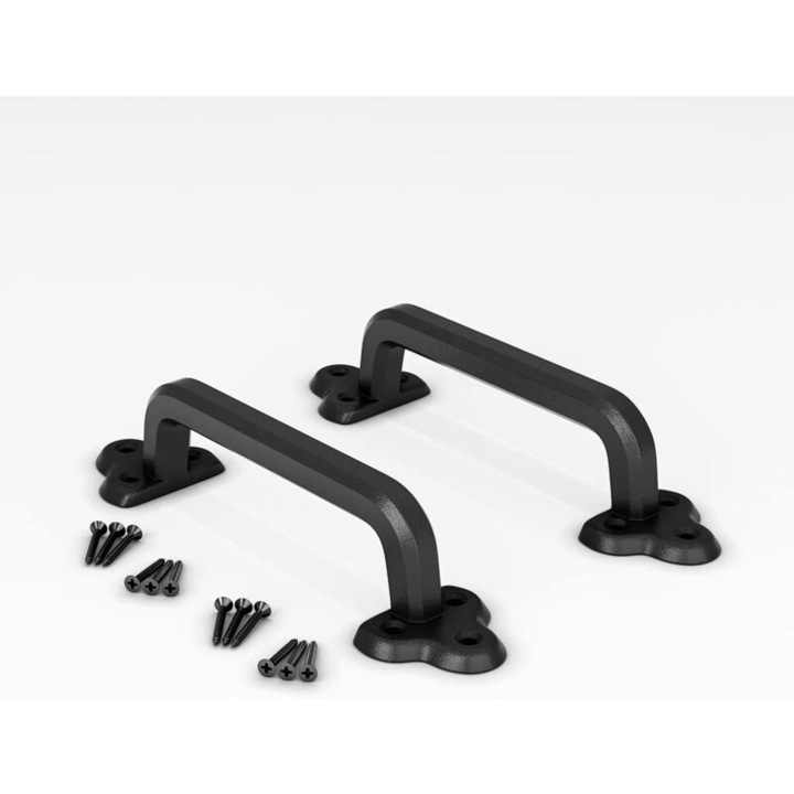 Set de 2 manere usa din otel solid, finisaj negru mat, dimensiune 22.9cm