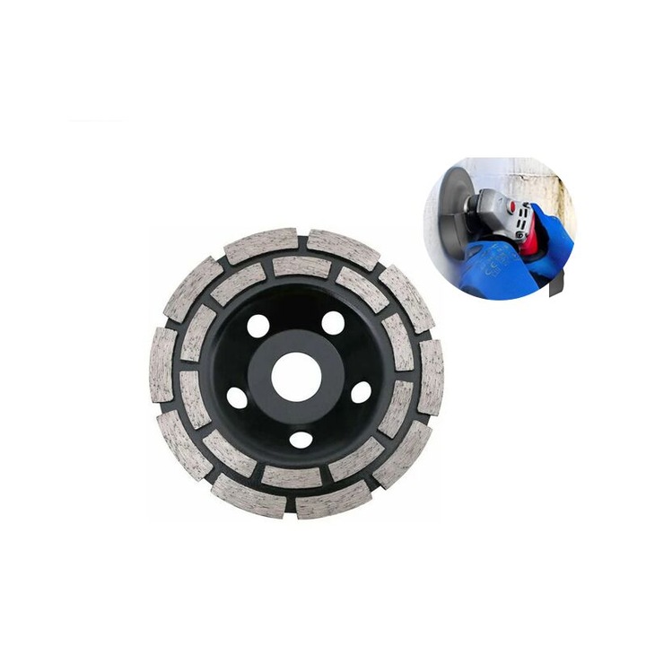 Disc de slefuit diamantat 125x22.23mm, 5mm, pentru beton/piatra naturala