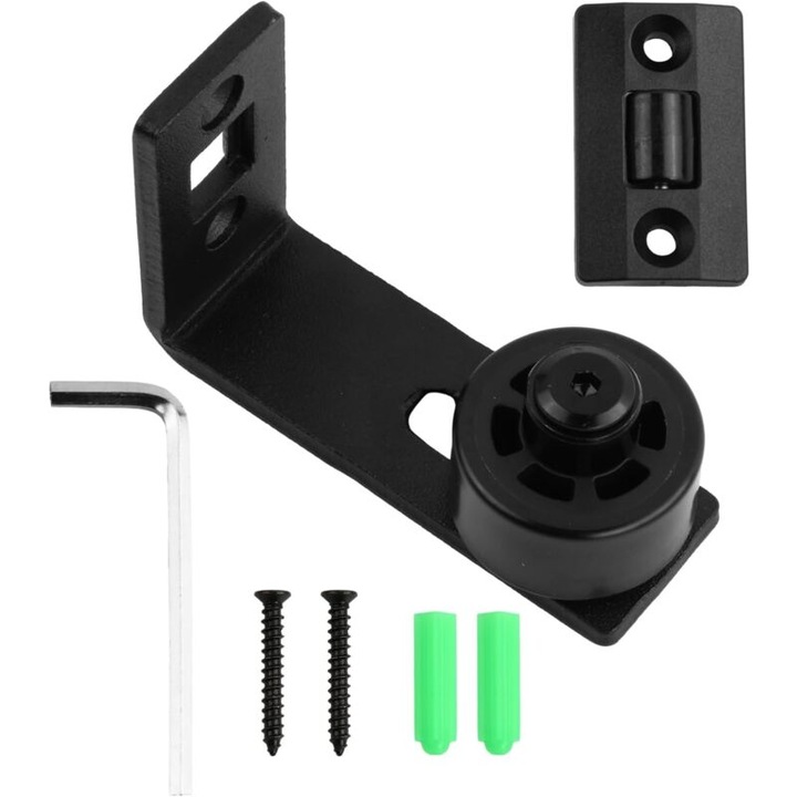 Ghid de podea pentru usi culisante, ajustabil, design modern, metal, negru, dimensiune universala