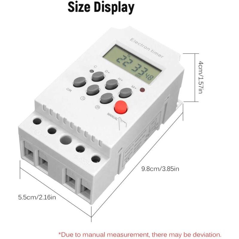 Comutator timer digital programabil 220V 25A, alb, 16 setari, cu ...