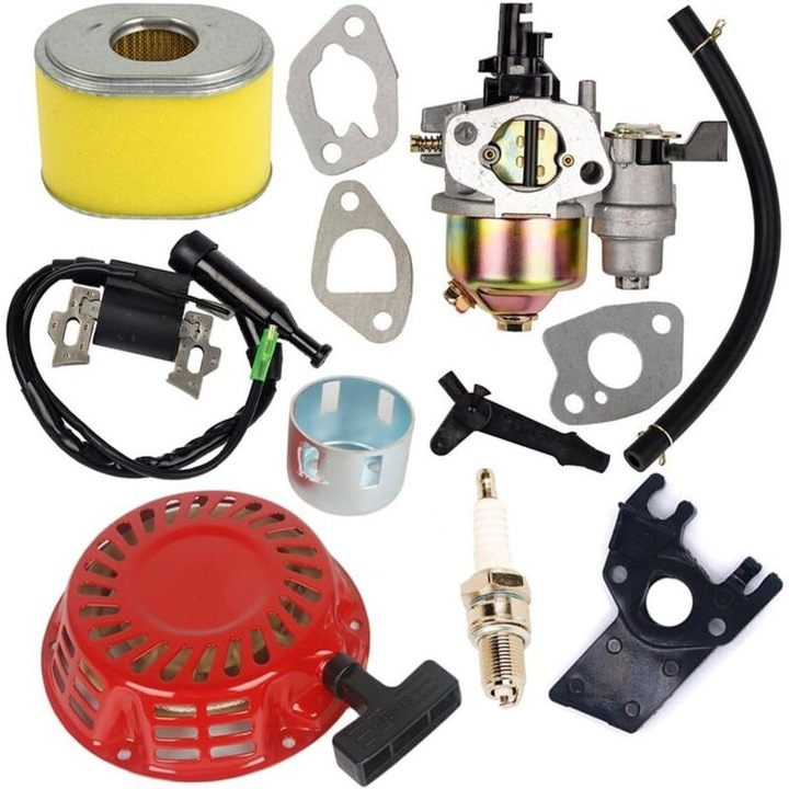 Karburátor légszűrővel, gyújtótekerccsel, gyújtógyertyával, indítóval, GX140/GX160/GX200 5.5 HP/6.5 HP motorokhoz