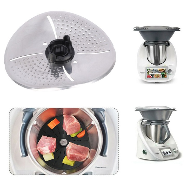 Capac de protectie pentru lama, pentru Vorwerk Thermomix TM5/TM6/TM31, din otel inoxidabil, dimensiuni 4.5x4x3cm