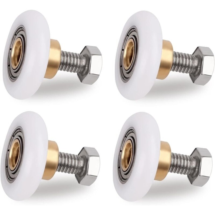 Set de 4 role pentru usi de dus, 20mm, cu suruburi, pentru usi din sticla de 4-6mm