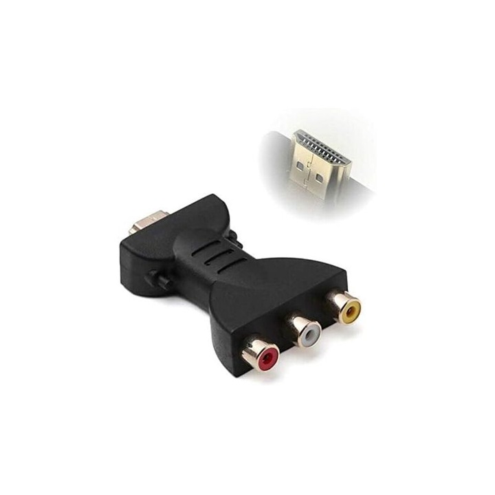 Adaptor HDMI la RCA, 24K conectori aurii, 70x40x15mm, pentru HDTV