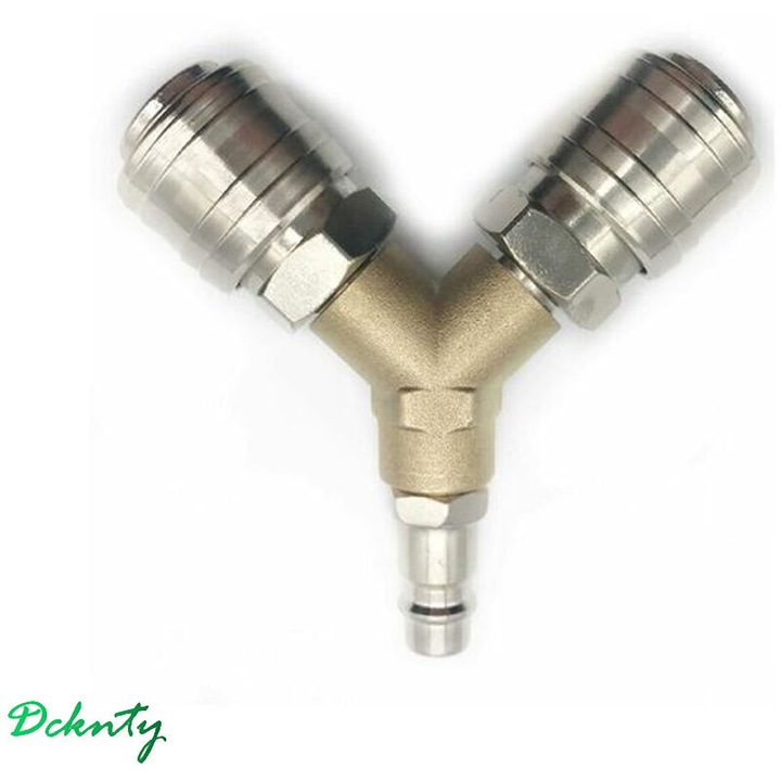 Distribuitor aer comprimat, 1/4", 2 porturi pneumatice, brass rezistent la rugina, asamblat, set