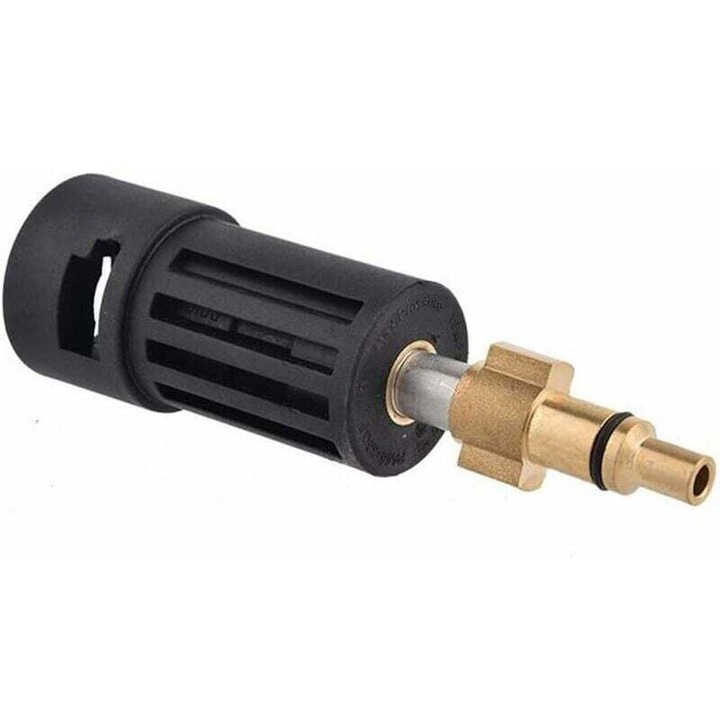 Adaptor 1/4" pentru aparat de spalat cu presiune Karcher K, dimensiuni 16x5cm, material alama si otel inoxidabil
