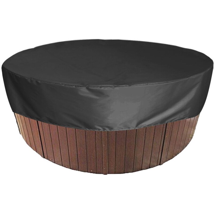 Покривало за басейн, слънцезащитно, водоустойчиво, за спа вана, черно, 210x30см, комплект