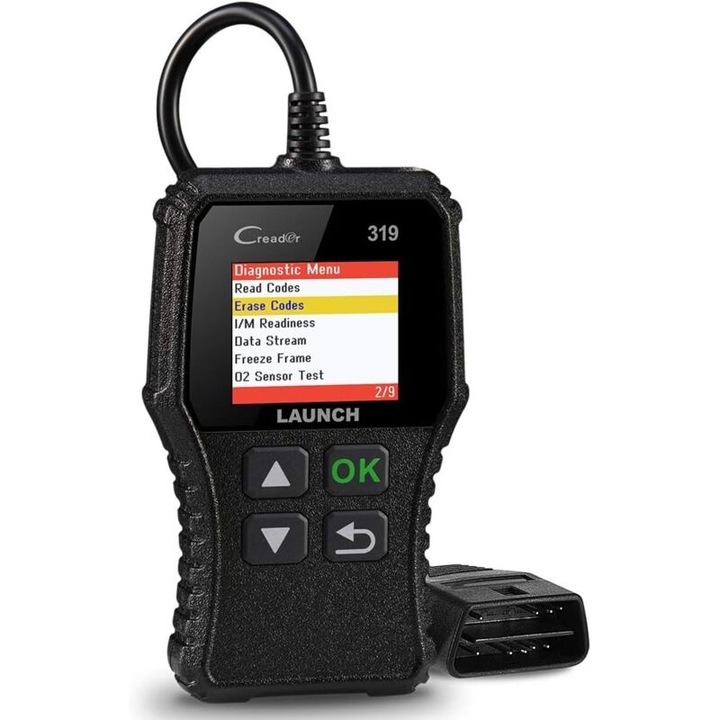 Cititor de coduri OBD2 Launch CR319, testare EVAP/Senzor O2, instrument de diagnosticare auto, functii complete, compact