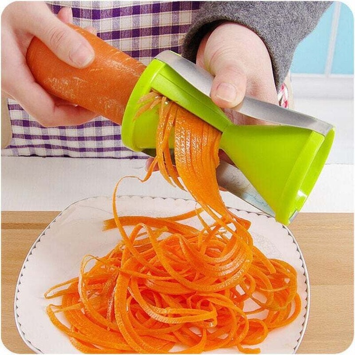Feliator manual de legume, multifunctional, pentru paste, verde, 13x7cm, set 1 bucata