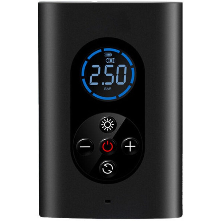 Compresor auto portabil, inflator fara fir, pentru anvelope de masina, motocicleta, bicicleta si mingi, incarcare rapida USB