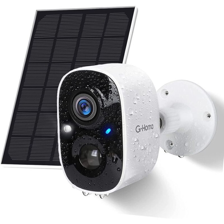 Camera de supraveghere exterioara wireless, 1080P, viziune nocturna color, audio bidirectional, detectie PIR, IP65