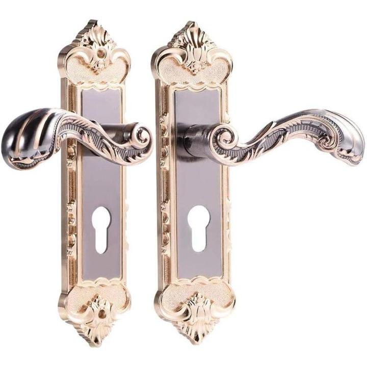 Maner usa retro din otel mangan, anti-furt, 21x5.5cm, set cu 3 chei