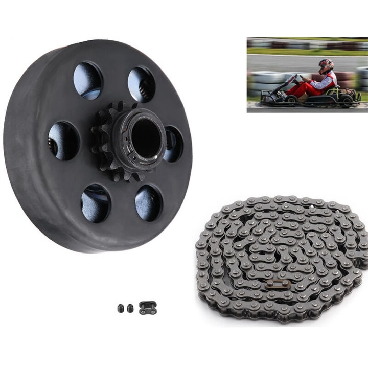 Centrifugális kuplung szett 3/4", 12 fog, #35 lánc, 6.5HP motorokhoz