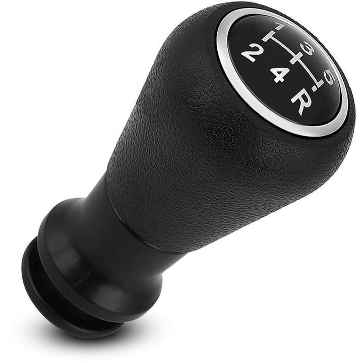 Manere schimbator de viteze 5 trepte, negru-silver, 95x50mm, set pentru Peugeot 106 107 205 206 207 405 si Citroen C1 C3 C4