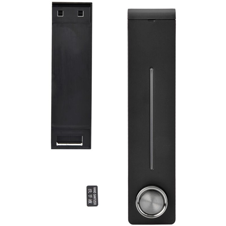 Szappanadagoló, 305 ml, matt fekete, falra szerelhető, nagy kapacitású