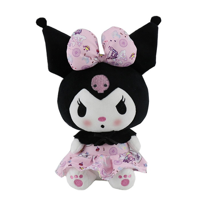 Papusa de plus My Melody Little Devil, rochie Lolita, roz, 25cm