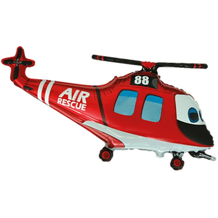 Balon folie figurina, Flexmetal, Helicopter pentru salvare, 96x57cm, ambalat