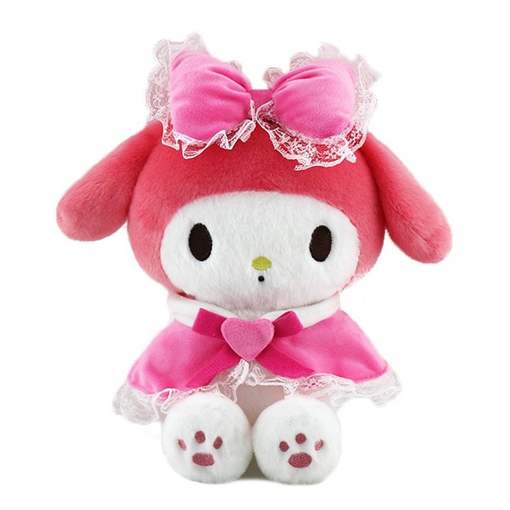 Papusa din plus, Lolita, My Melody, rochie draguta, capa roz, 25cm