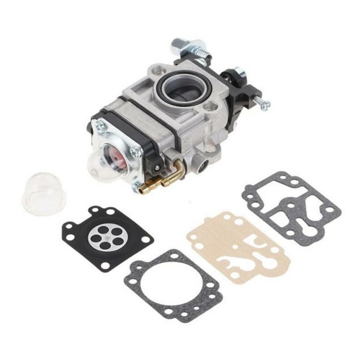 Kit carburator pentru unelte de gradinarit 43cc-52cc, cu garnituri si bol de primire, set complet