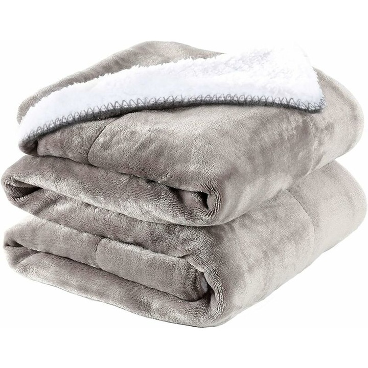 Водоустойчиво одеяло за малки животни, 150x127см, мек полар, перящо се, сиво