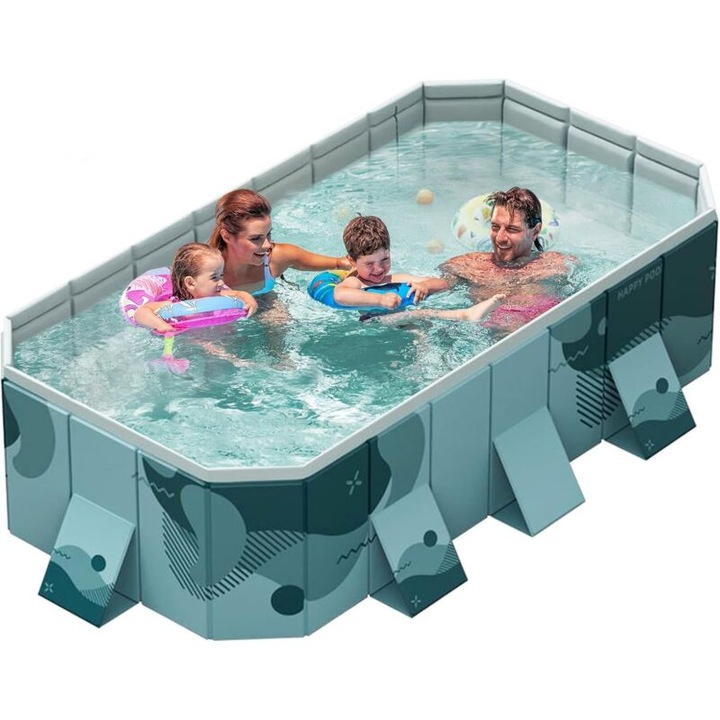 Piscina pliabila, 160x120x47cm, 4 straturi, PVC, albastru