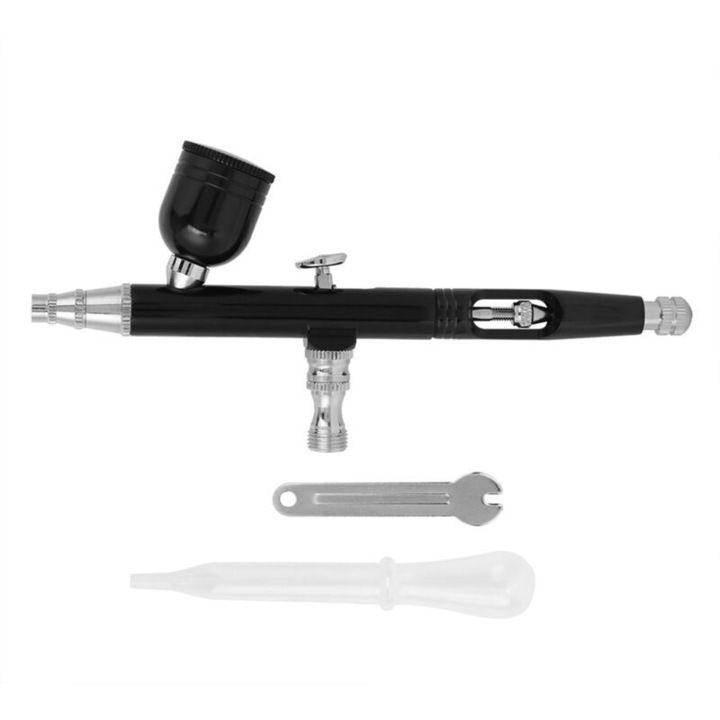 Pistol de vopsit pneumatic AR130, dual action, ajustare externa a zonei de pulverizare, negru, 0.3mm