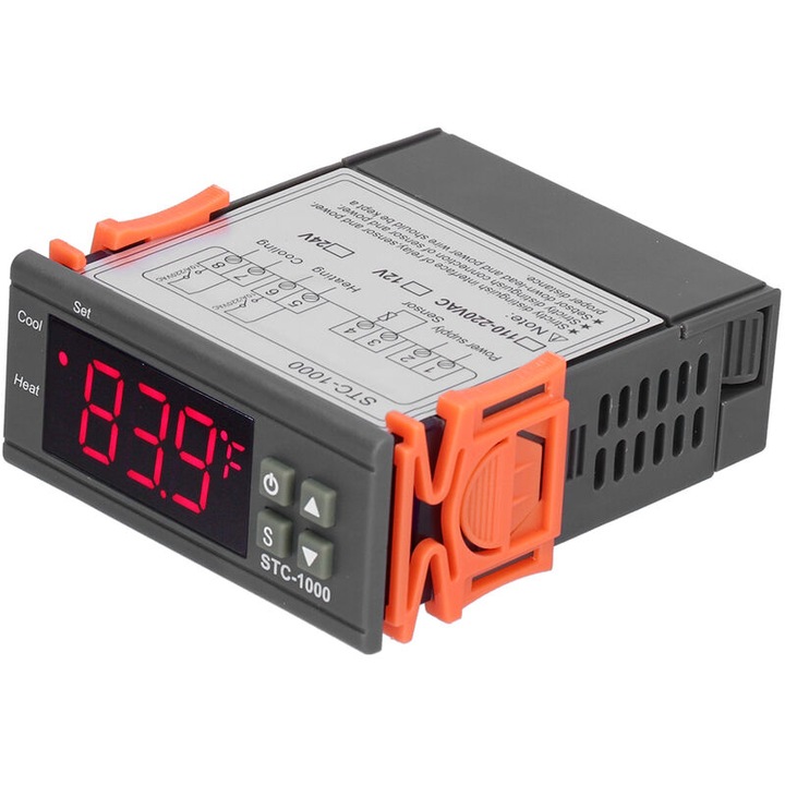 Controler digital de temperatura STC-1000, control temperatura -50C la 110C, alarma vizuala si sonora, ABS, 10A/240VAC