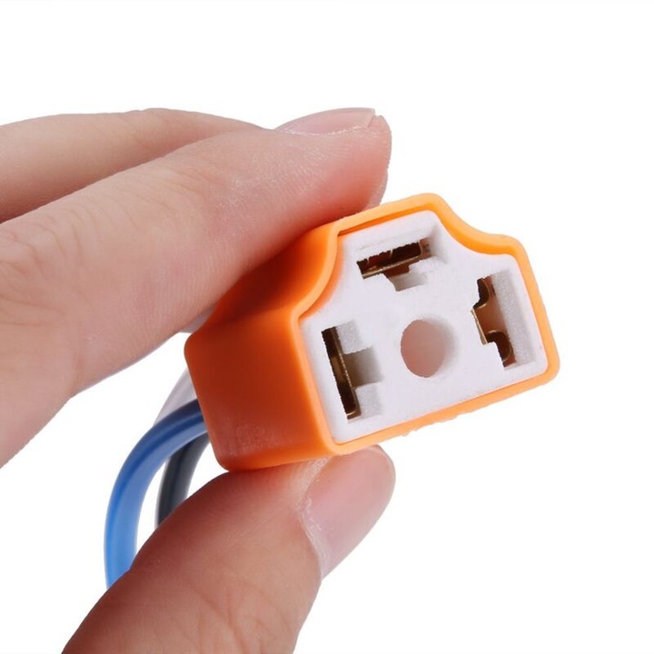 Conector soclu LED auto, 2 bucati, ceramica, rezistent la caldura, 12V, portocalie