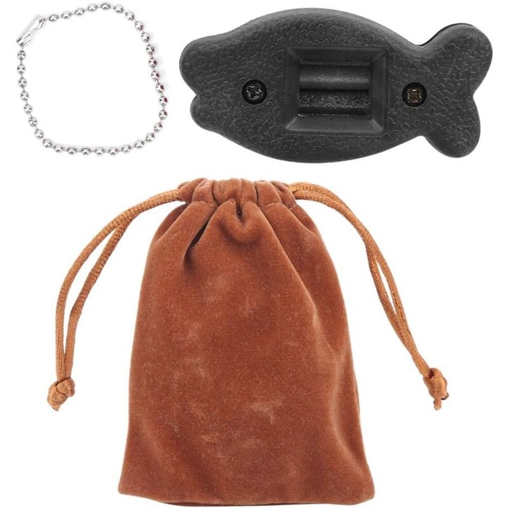 Ascutitoare pentru lame de patine, set cu roata de slefuit si geanta, negru, 7.5x3.5x2.5cm