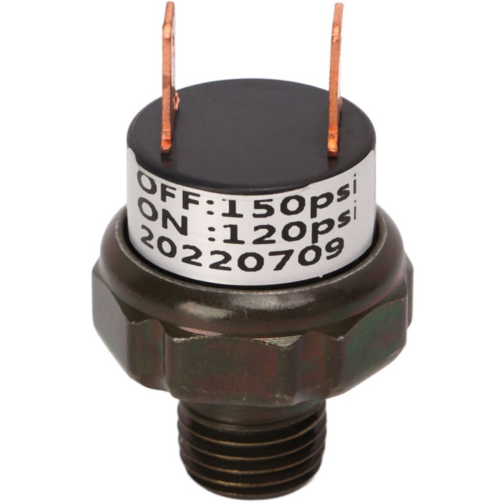 Comutator de presiune pentru compresoare de aer, din otel inoxidabil, 120-150PSI, set de 1 buc.
