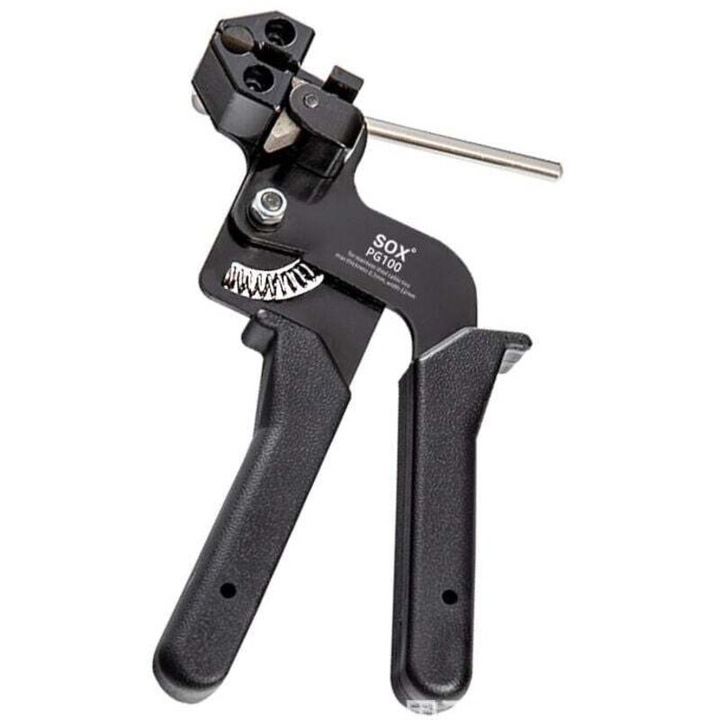 Kábelkötegelő fogó, vágó funkcióval, 210x120x12mm, fekete, szett