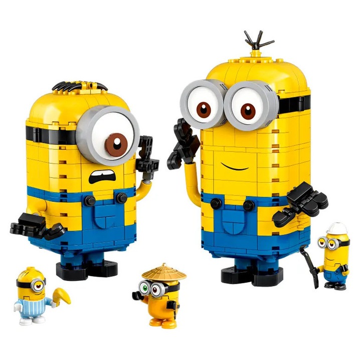 Set de construit LEPIN Minions - 876 piese, multicolor, pentru 8 ani
