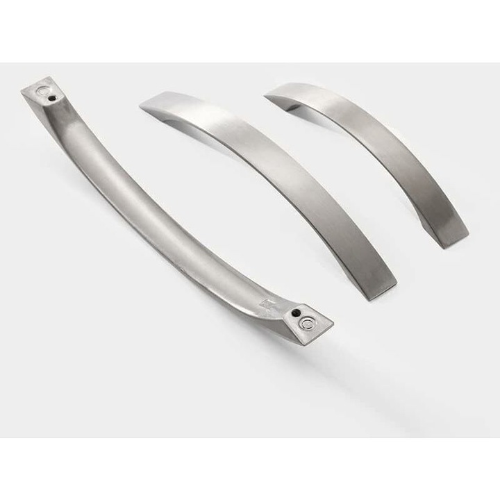 Set de 16 manere pentru usi, 96mm distanta gauri, aliaj de zinc, 124x12x20mm, crom satinato