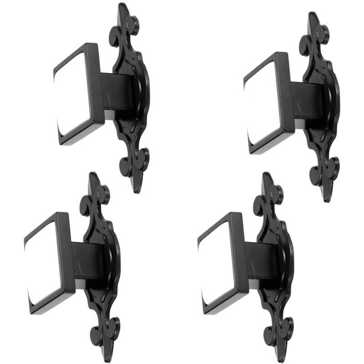 Set 4 manere din aliaj de zinc, finisaj crom lucios, pentru dulapuri si sertare, 7.4x2.5x3cm