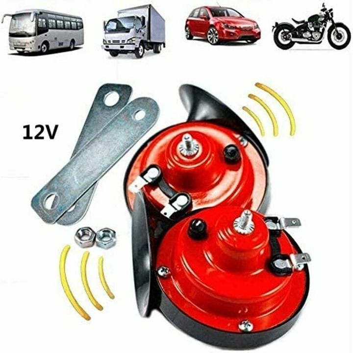 Claxon tren 300DB, 12V, impermeabil, pentru camioane, masini, motociclete