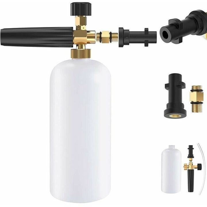 Lance de spuma pentru spalare auto, 1L, compatibila cu aparate de spalat cu presiune KARCHER K2-K7, capacitate mare, ajustabila