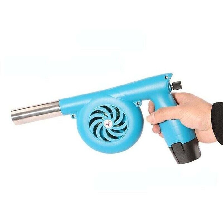 Suflanta electrica pentru gratar, 12V, 20W, albastra, dimensiuni 30x16cm