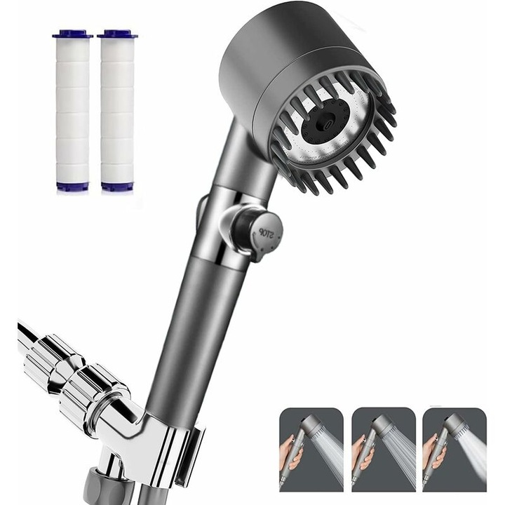 Coloana de dus cu presiune mare, 3 moduri de pulverizare, functie de masaj, anti-calcar, 150 duze, set de dus