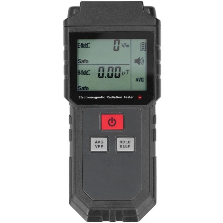 Detector de radiatii electromagnetice, tester de camp magnetic, functie duala, ecran LCD, portabil