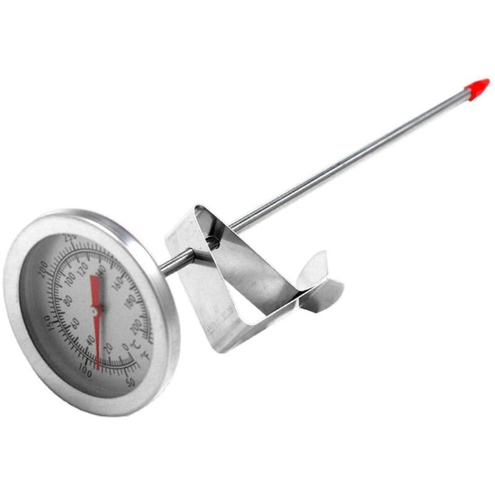Termometru carne inox, mecanic, 20cm, negru, 50-550F