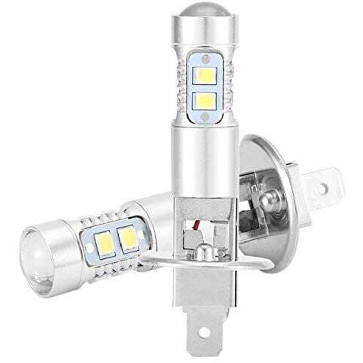 2 darabos szett, H1 LED izzó 100W 1800LM, 360°-os sugárzási szög, 6000K, fehér
