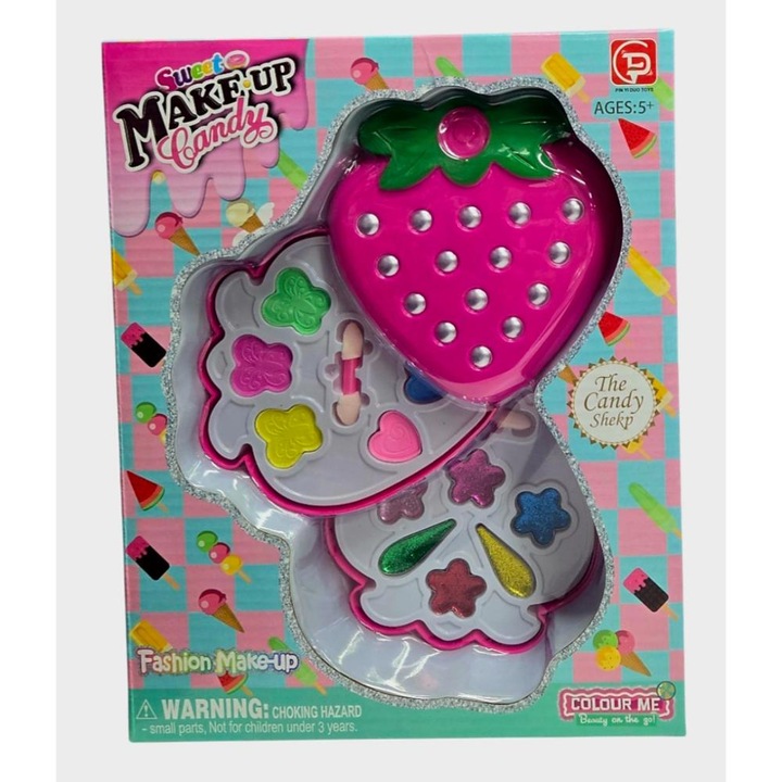 Set cosmetic copii, viosim, farduri mate si sclipici non-toxice, multicolor