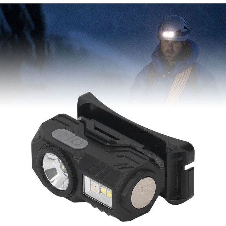 Mozgásérzékelős lámpa, DUBUNS, többféle üzemmód, RGB fény, fekete