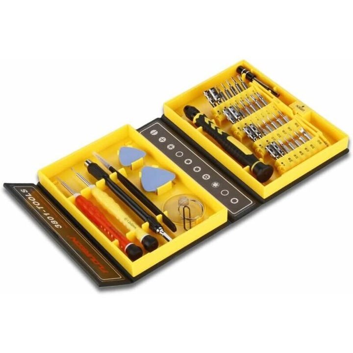 Set de surubelnite 38-in-1, unelte de reparat, design distinctiv, usor de transportat, multicolor