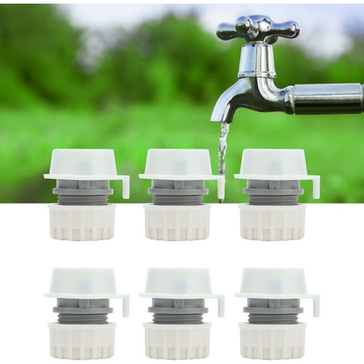 Set de 8 conectori rapide pentru robinet, tip G1/2, pentru masina de spalat, plastic, 4.5x4.2cm