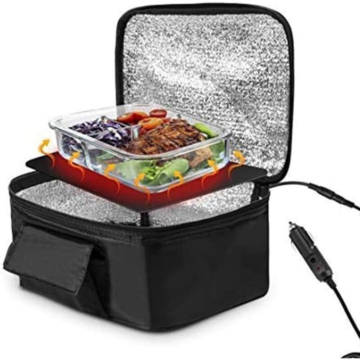 Cuptor cu microunde portabil 12V, incalzire rapida, capacitate mare, aluminiu alimentar, pentru masina