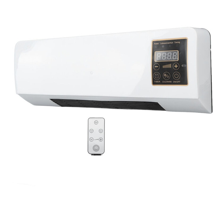 Aer conditionat portabil multifunctional 55x19x12 cm, alb, cu telecomanda, incalzire si racire