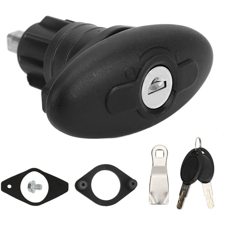 Broasca pentru usa de cabina, 30mm, zinc aliaj si nylon, 1-35mm grosime, cu 2 chei, set complet