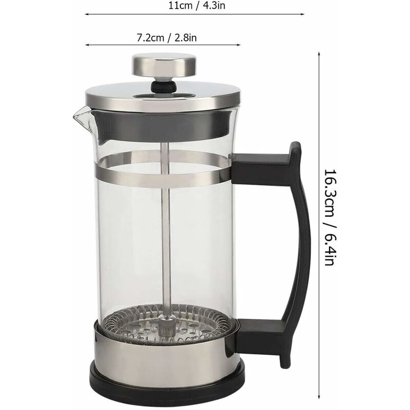 Cafetiera French Press, otel inoxidabil, dubla filtrare, usor de curatat, 350ml